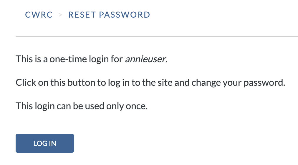 Snapshot of LEAF-VRE's one-time login page  in English taken on July 23, 2025